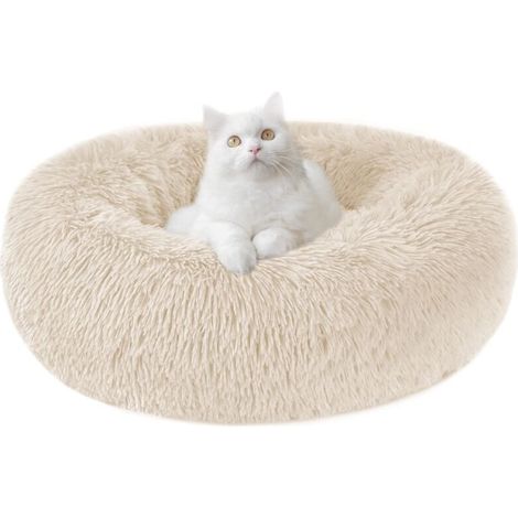Panier Moelleux Rond pour Chien et Chat, Lit Anti-Stress Confortable et Lavable