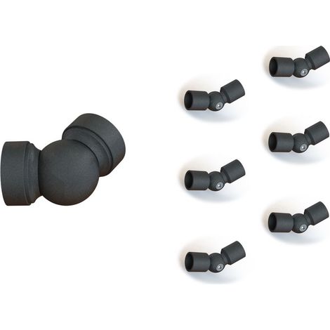 Lot Coudes Articulés pour Garde Corps avec 6 lisses - Finition RAL7016 Sablé (1/3)