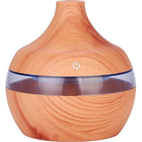 300ML Bois Humidificateur Brouillard D'air Frais Huile Arôme Diffuseur LED Veilleuse Colorée avec Câble USB pour Bureau à Domicile Voiture Spa Yoga Chambre D'enfant (1/5)