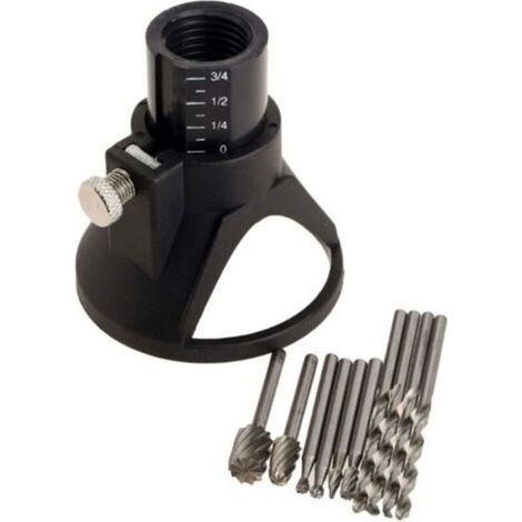 11pcs Guide de coupe rotatif – Kit 3,175 mm avec règle de profondeur – pour le bois et le métal (1/5)