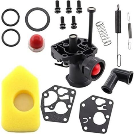 Kit carburateur pour tondeuses à gazon compatibles avec les modèles 497619, 499809, 498809, 498809A et 494406, avec filtre à air 698369 et ressort de réglage 691859