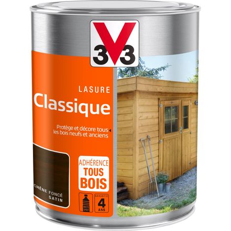 Lasure classique Solvantée V33 Chêne foncé Satin 1L