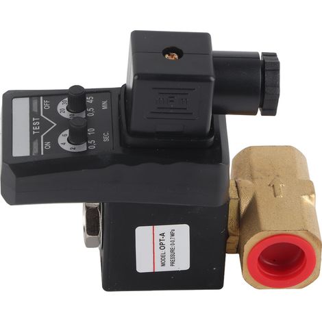 Vanne de purge électronique avec minuterie, électrovanne de purge pour réservoir de compresseur d'air split 24 V CC (1/5)