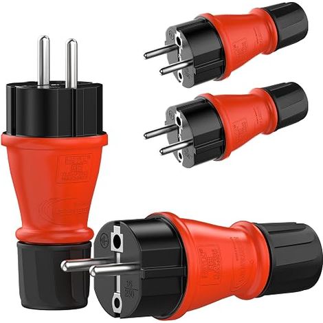 RedStar24 - 220V IP54 Male Socket Robust Protection Plug Set of 4 (1/5)