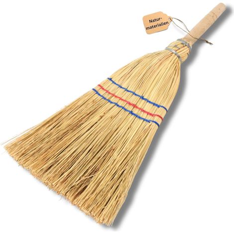 Novatool Petit Balai Balai Brosse avec Manche Court 40cm Balai de Paille Balai de Sorcière pour Enfants Petit Balai de Jardin Mini Balai Petit IDÉAL