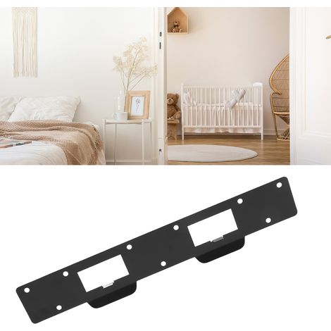 [Pieza de cerradura] Cerrojo de seguridad de acero de doble orificio para separación de 5-1/2 pulgadas a 6 pulgadas - Negro con 9 tornillos (1/5)