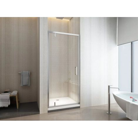 Porta Doccia Pivot Cromo Cristallo 8mm Trasparente Anticalcare Lasena Cromo lucido,85 cm,200 cm,Incluso
