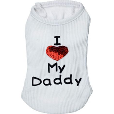 Gilets pour chiens T-shirts pour chiens Chemises pour chiens Mini chiot Chiot J'aime papa Gilets Gilets pour chats Chemises pour chats Vêtements pour animaux de compagnie Vêtements d'été pour chiots V (1/4)