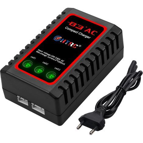 B3 Chargeur Lipo pour Batterie 2S 3S (7.4V, 11.1V), Compact Chargeur Rapide de Batterie Airsoft (100-240V) pour RC Bateau Voiture Quadcopter Drone (1/5)
