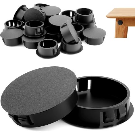 3 Pièces 100mm Bouchons en Plastique Rond Capuchons de Protection pour Trous de Perçage, 100 mm, en Plastique, Noir, pour Armoires, Machines, Meubles (1/5)