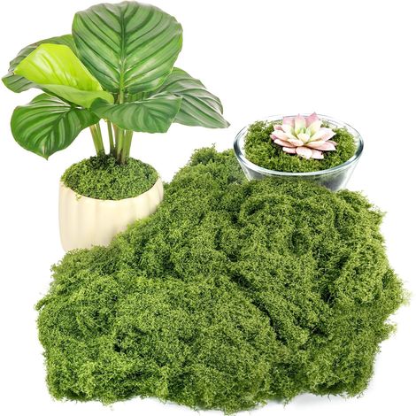 150g Mousse Artificielle Decoration, Mousse l'artisanat, Fausse Mousses Mur d'art DIY pour Mariage, Noël, Pâques, Maison, Paysage, Décoration de Jardin (Vert Foncé) (1/5)