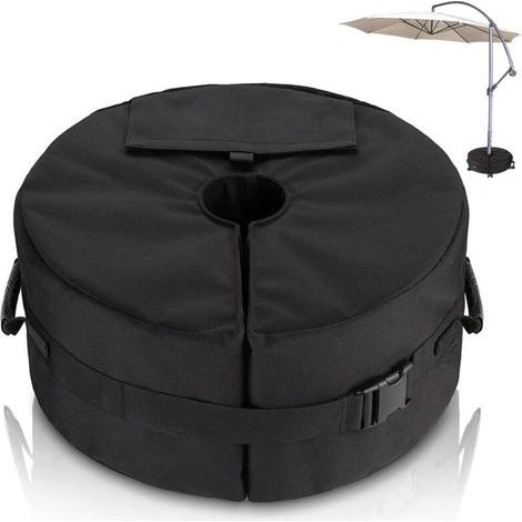 Sac de lestage pour pieds de parasol – Diamètre ajustable. Ouverture latérale. Poids pour pieds de parasol – Support de poids pour parasol d'extérieur. Convient pour les terrasses et les jardins. (1/4)