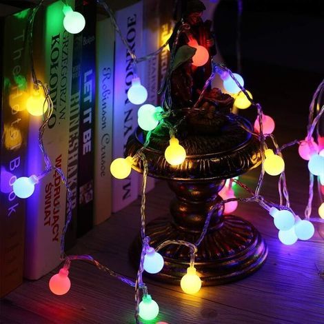 Guirlande Lumineuse Noël Extérieur, 10M 100 LED Guirlande Lumineuse Boules avec Prise 8 Modes Étanche Multicolore Lumière pour Décoration Intérieur Chambre à Coucher Jardin Noël Mariage (1/4)