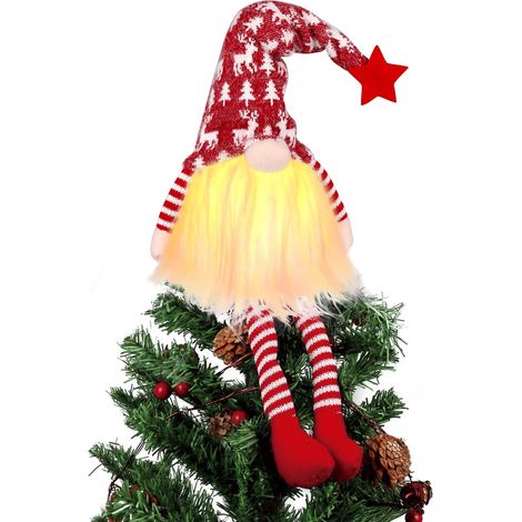 Étoile de Noël lumineuse pour sapin, décoration scintillante avec LED, sommet d'arbre illuminé, 24 cm, ornement festif pour Noël. (1/3)