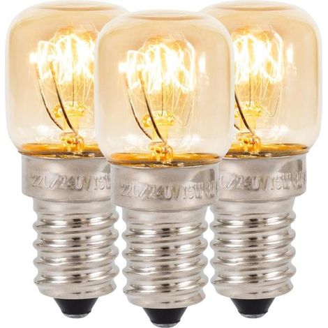(Lot de 3) Lampe à sel  Lampe pour four  Lampe pour réfrigérateur  Petite ampoule à vis E14 15W 300°C, intensité variable, lampe pygmée pour lampe à lave [Classe énergétique F] (1/4)