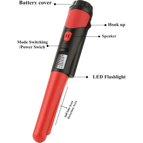 Détecteur de métaux portatif avec buzzer et vibration, étanche, pour l'or, idéal pour les adultes et les enfants qui souhaitent explorer les espaces extérieurs. (1/5)