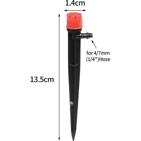 (20 pièces) 10 arroseurs à piquet réglables pour jardin, serre, système de micro-irrigation, goutteurs, connecteur pour tuyau de 4/7 mm (1/4"). (1/4)