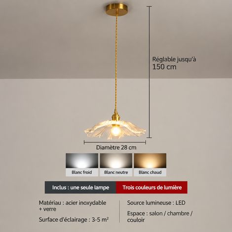 Suspension simple feuille de lotus tout en cuivre, sans source lumineuse, luminaire intérieur 3 kg – Livraison gratuite