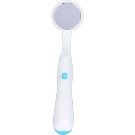 Miroir dentaire en plastique antibuée avec éclairage LED pour l'inspection des dents et les soins buccaux (bleu)