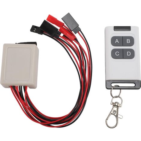 Jeffergarden Télécommande universelle pour treuil de voiture, modèle réduit, télécommande d'éclairage à 4 canaux, adaptée aux véhicules à chenilles 1/10 (1/5)
