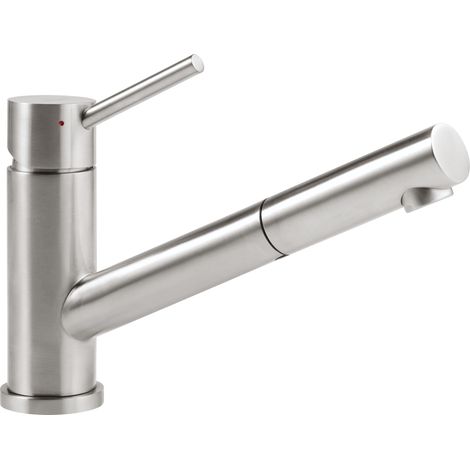 VILLEROY & BOCH Küchenarmatur Como Shower, Hochdruck-Armatur, ausziehbare Brause, wassersparend, Edelstahl massiv (1/5)
