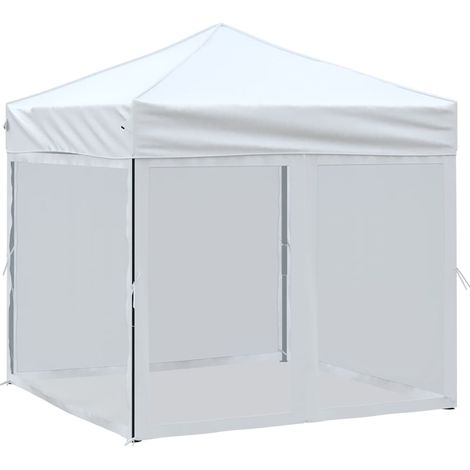 Tente de réception pliable, Pavillon, Pergola, Tente de jardin, avec parois Blanc 2x2 m OIB5541E (1/5)