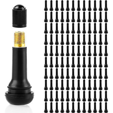 120 Pieces TR414 Car Tyre Valve, 50 x 20 mm Black Tubeless Valve, Universal Car Rubber Valves for Most Cars, Motorcycles (1/5)