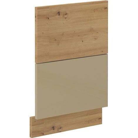 Frontblende für integrierten Geschirrspüler 45 Eiche Artisan + Cappuccino Glanz (1/3)