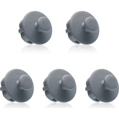Lot de 5 cache-prises avec crochet - Gris - Porte-serviettes sans perçage ni collage pour prises de contact de protection - Prise type C, F, K (gris) (1/5)