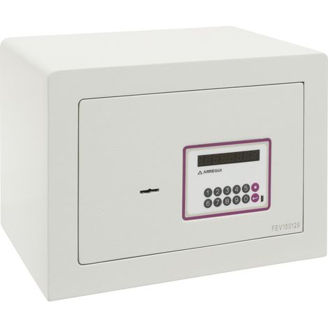 ARREGUI Forma Evolution Caja fuerte con llave y codigo, Caja de seguridad, apertura con teclado y llave, Caja fuerte electronica doble seguridad S : 25 x 35 x 25 cm, 16L (ref 150020)
