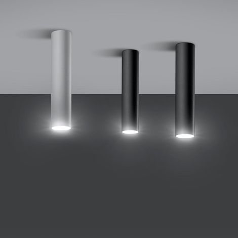 Lampade da soffitto Lagos nero 6x30x6cm Acciaio Sollux (1/5)