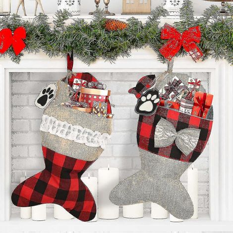 Weihnachtsstrümpfe für Katzen, 48 cm, große Fischform, 2er-Pack (1/4)