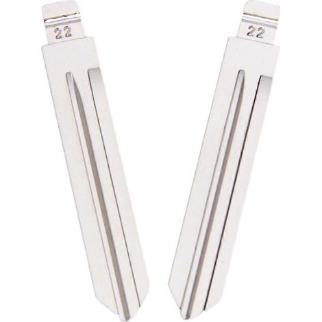 Lot de 10 lames vierges en métal non taillées, type flip/VVDI, pour clé TIIDA - FFY (N° 22 NSN14). (1/4)