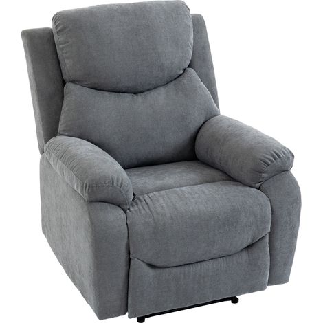 Sillón Reclinable Manual 150° Sillón Relax Tapizado en Tela Aspecto Lino con Reposapiés y Reposabrazos Acolchados Girs (1/5)