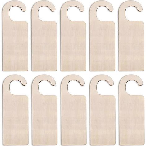 Lot de 20 supports de poignée de porte en bois brut à peindre, pour loisirs créatifs, décoration intérieure (maison, bureau, hôtel, commerce). (1/4)