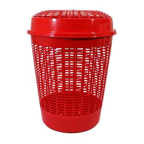 CESTA TRAFORATA PORTABIANCHERIA 'EUROPA' Ø 46,5 x h 56 cm, 65 lt - Col. Rosso