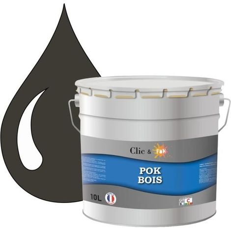 Peinture Bois Extérieur – POK BOIS - 10L - RAL 6006 - Olive gris- Résistante aux intempéries - Ne s'écaille pas