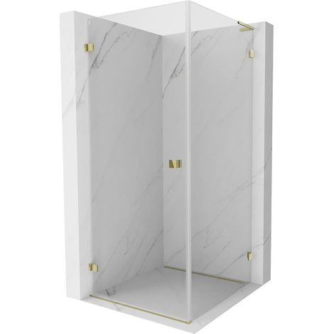 Mexen Lunar-B L cabine de douche pivotante gauche 80 x 80 cm, transparent, or - 832L-080-080-50-00-L (1/5)
