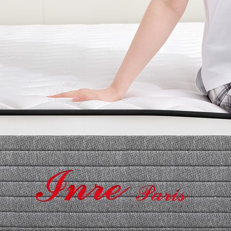 Matelas 160x200 cm INRE, Mousse à Mémoire de Forme, Epaisseur 20cm, Confort Ferme, Confort Optimal, 7 Zones Ergonomique