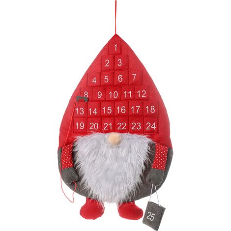 Calendrier de noël chapeau rouge 3D en forme de père noël, Adorable compte à rebours, décor de l'avent pour la maison (1/5)