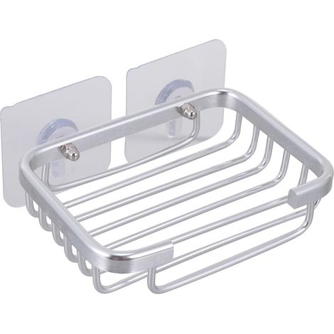 Portasapone in acciaio inox, adatto per l'uso sotto la doccia o a parete, ideale per bagni e cucine. (1/5)