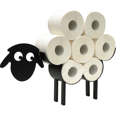 Distributeur Papier Toilette Noir Métal Mouton 3.0, Support Rouleau Autonome, Porte-Papier WC Design, Accessoire Salle de Bain (1/5)