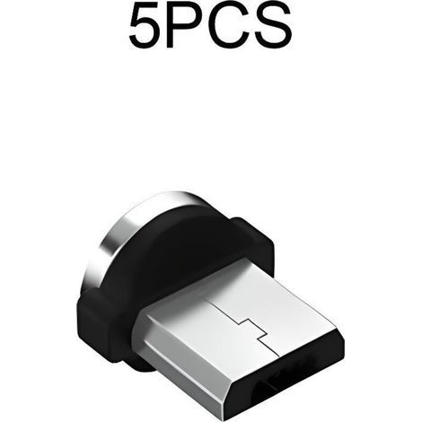 5 pièces convertisseur 360 degrés Rotation embouts magnétiques pour téléphone Portable chargeur câble adapta - Micro to USB - JB1372