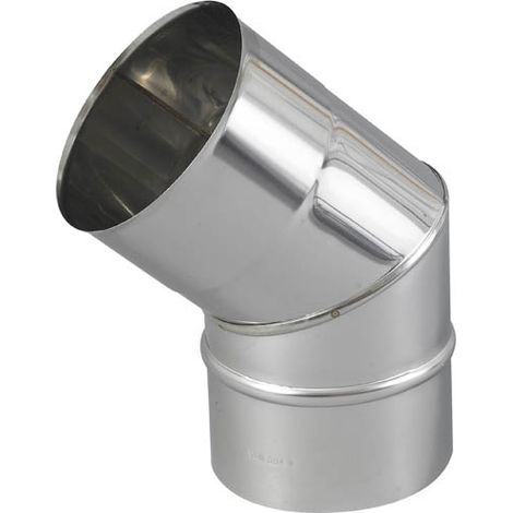 TEN – Coude 45° 2 parties inox 304 – Raccord fumisterie emboîtable 60 mm – Compatible tous tuyaux – Soudure continue (1/7)