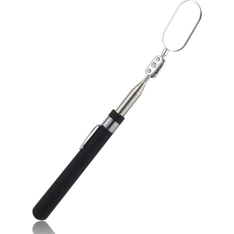 Miroir d'inspection télescopique (poignée de 24 à 95 cm), miroir télescopique ovale (1/4)