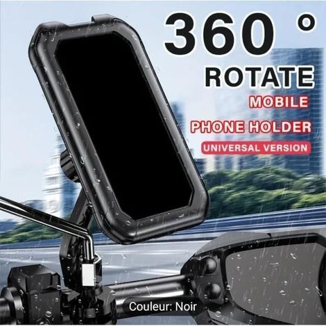 Support Téléphone Moto Étanche - Rotation 360 degrés - Compatible jusqu'à 6,8 pouces (1/4)