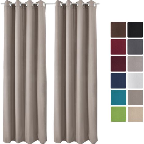 Beautissu – Lot de 2 rideaux thermiques 140x245cm – 90% d'opacité – Tissu lourd 210 g/m² – Protection contre chaleur et froid
