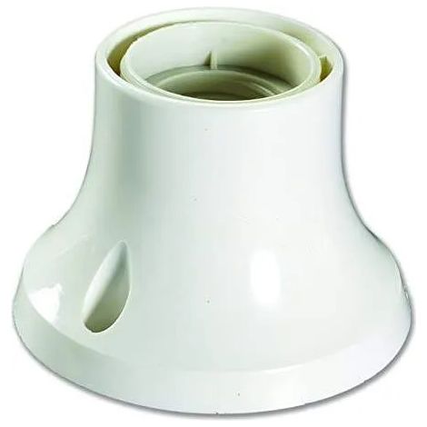 Douille pour ampoule E27, murale droite blanche