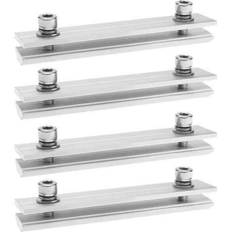 Lot de 4 connecteurs profilés en aluminium pour panneau solaire - 15 x 4 cm (1/4)