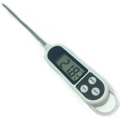 Digitales Kochthermometer mit 150-mm-Sonde, ±1 °C Genauigkeit, Dualanzeige °C/°F, für Grill und Backofen (1/5)